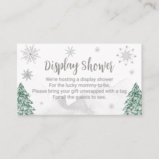 A little snow Christmas Baby Shower Display Shower Enclosure Card (Front)