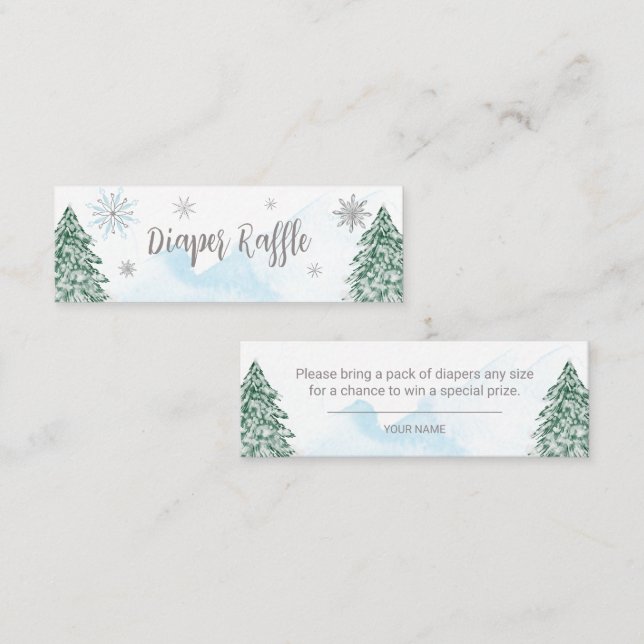 A little snowflake Baby Diaper Raffle Mini Business Card (Front/Back)