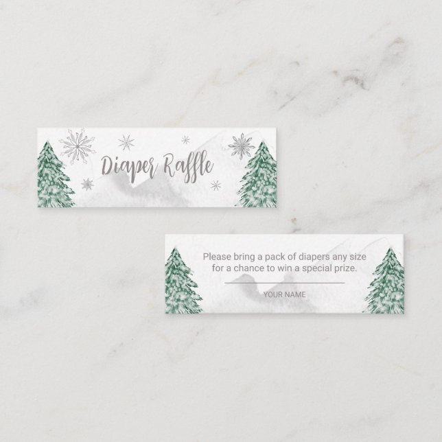 A little snowflake Baby Diaper Raffle Mini Business Card (Front/Back)