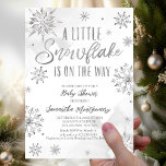 A Little Snowflake Baby Shower Budget Invitation<br><div class="desc">Adorable calligraphy with snowflakes,  winter-themed baby shower invitations. Easy to personalise with your details. Check the collection to find matching items as enclosure cards.</div>