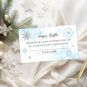 A Little Snowflake Baby Shower Diaper Raffle Enclosure Card