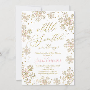 A little snowflake baby shower Girl invitation