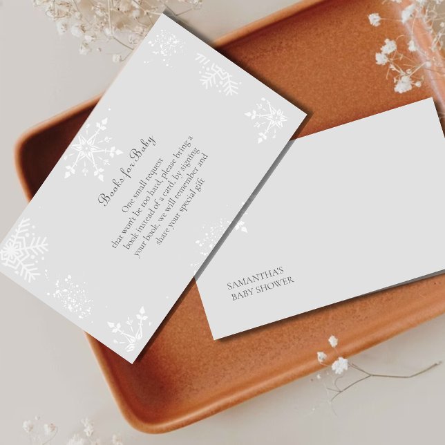 A little Snowflake Baby shower grey books for baby Enclosure Card (Creator Uploaded)