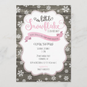 A Little Snowflake Baby Shower Invitation