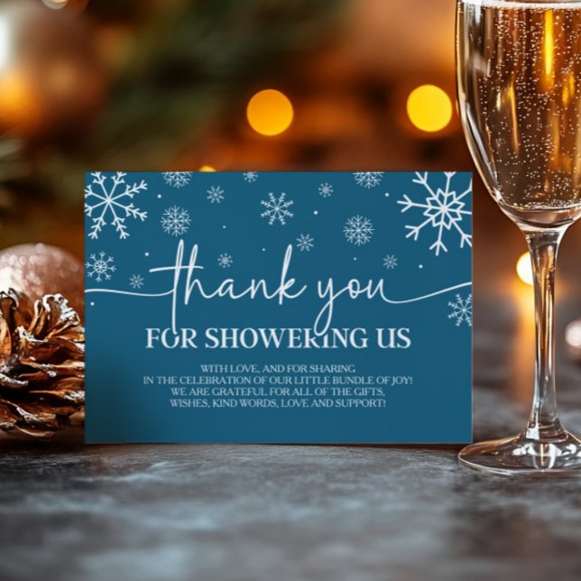 A Little Snowflake Baby Shower Thank You Card (Creator Uploaded)