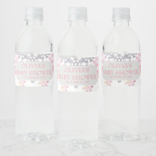A little Snowflake baby shower Water Bottle Label