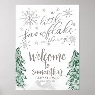 A little Snowflake Baby Shower Welcome Sign
