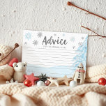 A little snowflake Blue Baby Shower Advice Cards<br><div class="desc">Adorable calligraphy with snowflakes,  winter-themed baby shower invitations. Easy to personalised with your details. Check the collection to find matching items as enclosure cards.</div>