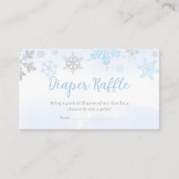 A Little Snowflake Blue Baby Shower Diaper Raffle