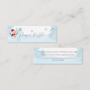 A little snowflake Blue Baby Shower Mini Business Card