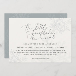 A little snowflake blue winter elegant photo birth