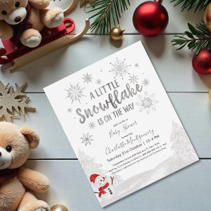 A little snowflake Budget Baby Shower Invitation