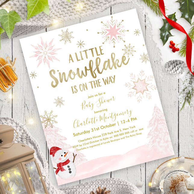 A little snowflake Budget Baby Shower Invitation (Creator Uploaded)