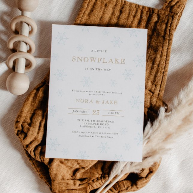 A little Snowflake Gender Neutral Baby Shower  Invitation (Creator Uploaded)