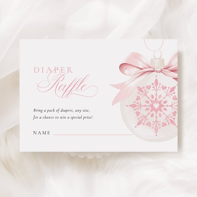 A Little Snowflake Girl Baby Shower Diaper Raffle Enclosure Card (Creator Uploaded)