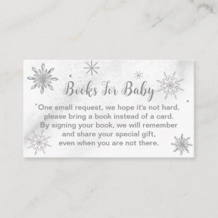 A little Snowflake Grey Baby Shower Enclosure Card