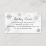 A little Snowflake Grey Baby Shower Enclosure Card<br><div class="desc">Adorable calligraphy with snowflakes,  winter-themed baby shower advice card. Easy to personalise with your details. Check the collection to find matching items as enclosure cards.</div>