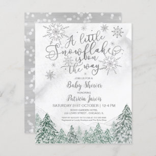 A little Snowflake Grey Baby Shower Invitation