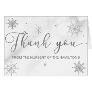 A little Snowflake Grey Baby Shower Thank You