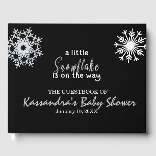 A Little Snowflake Is On The Way Baby Shower Guest Book