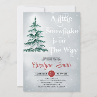 A Little Snowflake is on the Way Baby Shower Invitation