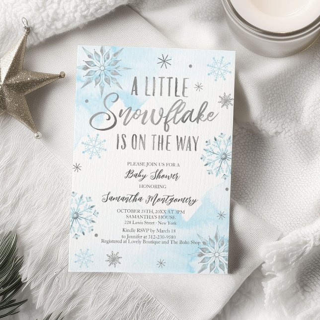 A little snowflake is on the way baby shower invitation (Creator Uploaded)