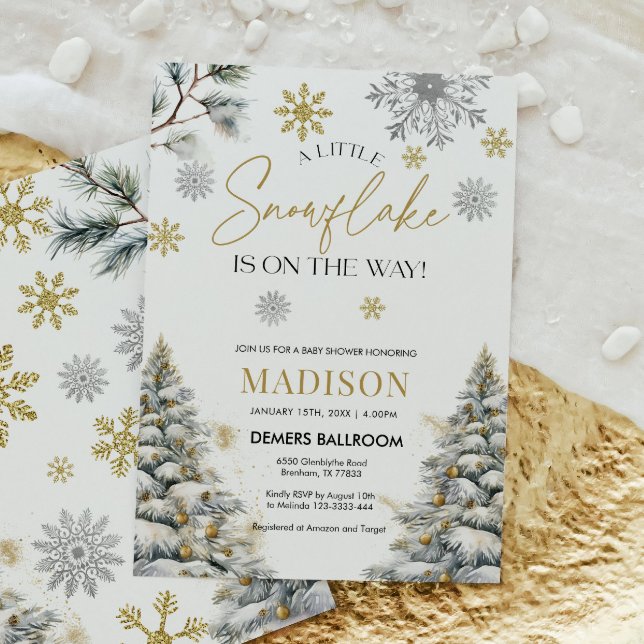 A Little Snowflake Is On The Way, Baby Shower Invitation (Creator Uploaded)