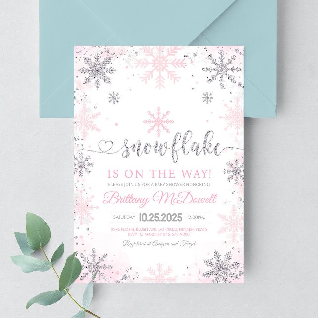 A little Snowflake Is On The Way Baby Shower Invitation (Creator Uploaded)
