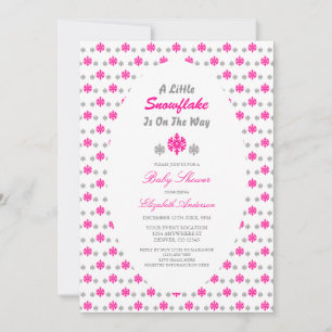 A Little Snowflake Is On The Way Baby Shower Invitation