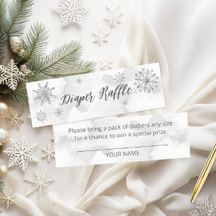 A Little Snowflake Is On The Way Diaper Raffle Mini Business Card