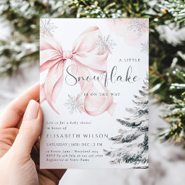 A Little Snowflake is on the Way Girl Baby Shower Invitation