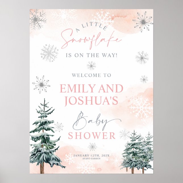 A Little Snowflake Is On The Way Welcome poster (Front)