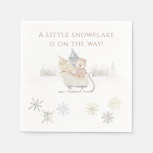 A Little Snowflake Neutral Baby Shower Napkin