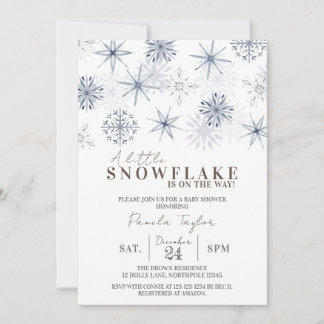 A Little Snowflake on its Way Baby Shower Invitation