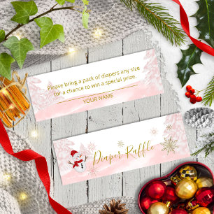 A little snowflake Pink Baby Shower Mini Business Card