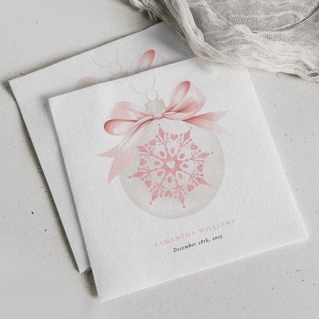 A Little Snowflake Pink Baby Shower Napkin (Creator Uploaded)