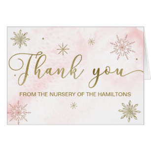 A little Snowflake Pink Baby Shower Thank You