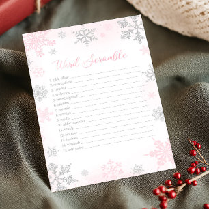 A Little Snowflake Pink Word Scramble Game