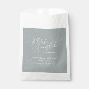 A little snowflake winter baby shower party  favour bag