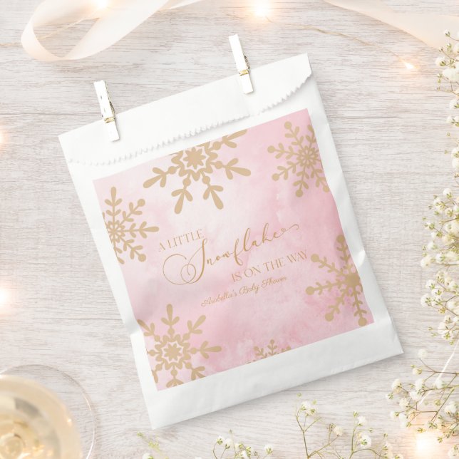 A Little Snowflake Winter Wonderland Baby Shower Favour Bag (Clipped)