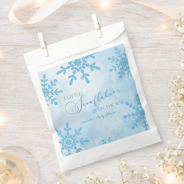 A Little Snowflake Winter Wonderland Baby Shower Favour Bag (Clipped)