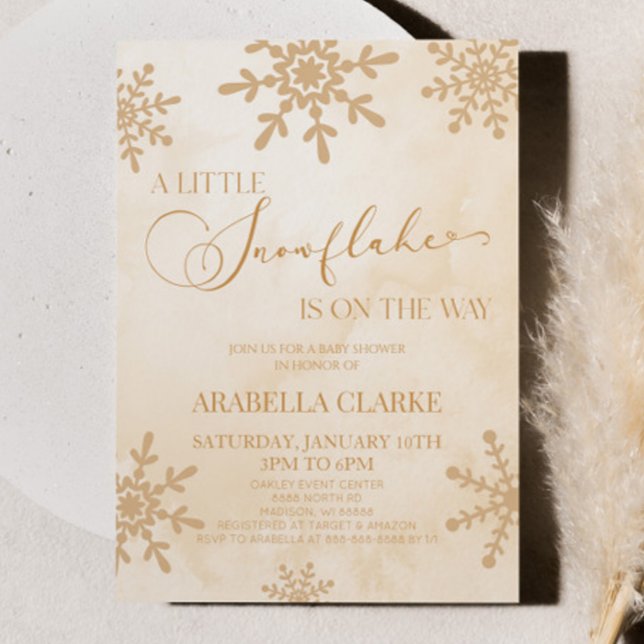 A Little Snowflake Winter Wonderland Baby Shower Invitation (Creator Uploaded)