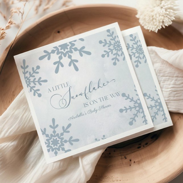 A Little Snowflake Winter Wonderland Baby Shower Napkin (Creator Uploaded)