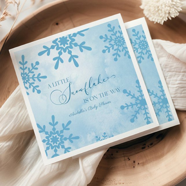 A Little Snowflake Winter Wonderland Baby Shower Napkin (Creator Uploaded)