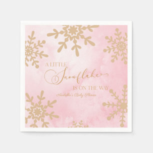 A Little Snowflake Winter Wonderland Baby Shower Napkin