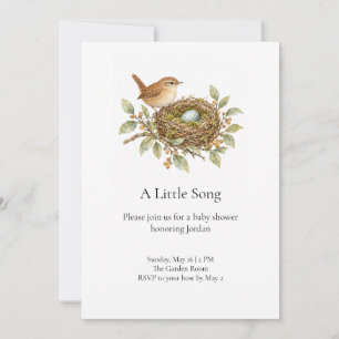 A Little Song Wren Nest Baby Shower Invitation