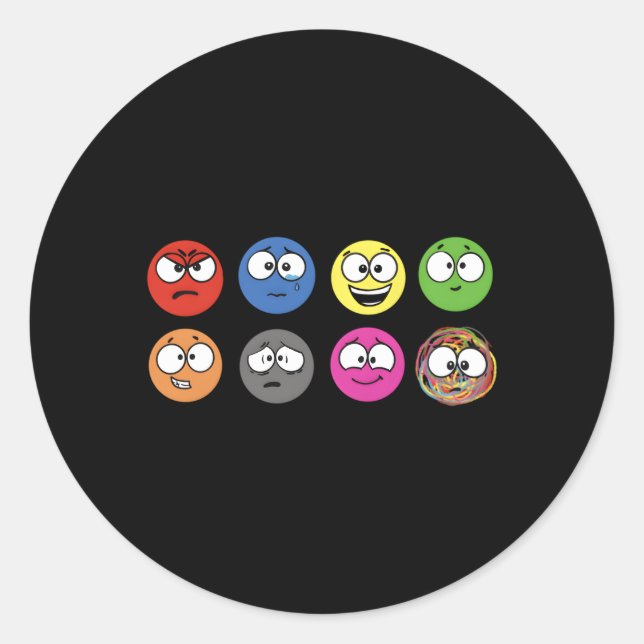 A Little Spot Emotions Classic Round Sticker (Front)