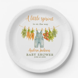 A Little Sprout Garden Clothesline Veggie Baby  Paper Plate