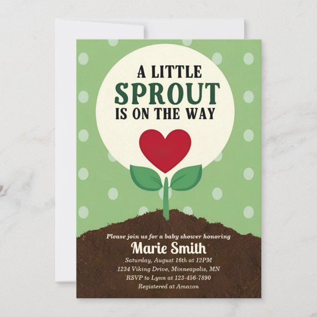 A Little Sprout is on the Way Baby Shower Invitation (Front)