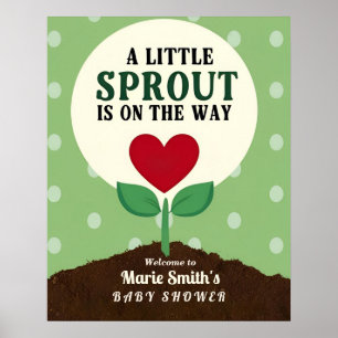 A Little Sprout is on the Way Baby Shower Welcome Poster